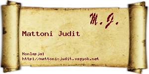 Mattoni Judit névjegykártya
